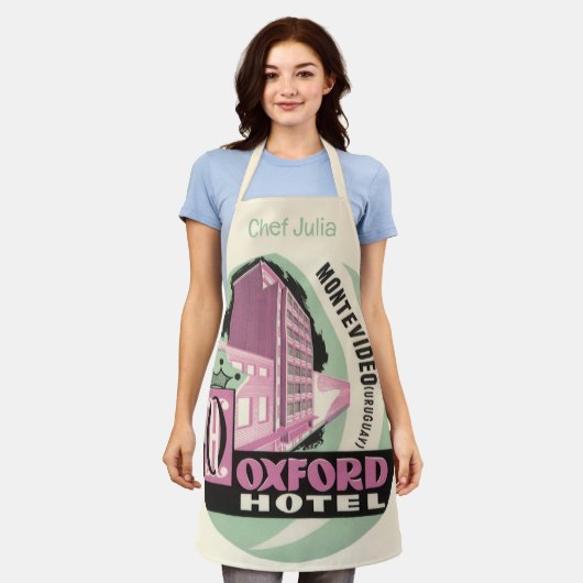 Oxford Hotel, Montevideo, Uruguay, Oude Reisposter Schort (Gedragen)