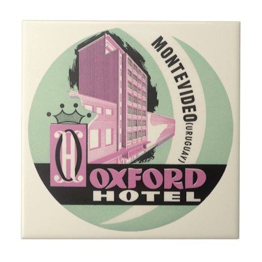 Oxford Hotel, Montevideo, Uruguay, Oude Reisposter Tegeltje (Voorkant)