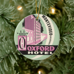Oxford Hotel, Montevideo, Uruguay, Vintage Travel Keramisch Ornament
