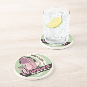 Oxford Hotel, Montevideo, Uruguay, Vintage Travel Zandsteen Onderzetter