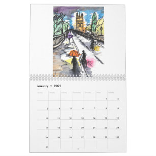 Oxford in Waterverf 2021 Agenda Kalender