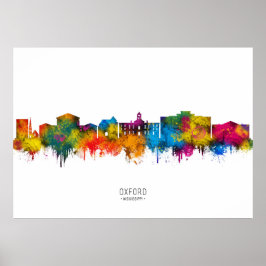 Oxford Mississippi Skyline Poster