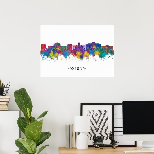 Oxford Mississippi Skyline Poster (Thuiskantoor)