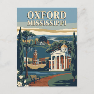 Oxford Mississippi Square Vintage Reisposter Briefkaart