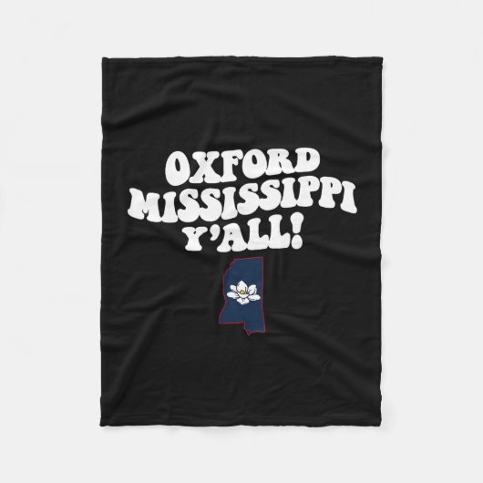 Oxford Mississippi Y'all Ms Southern Vacation  Fleece Deken (Voorkant)