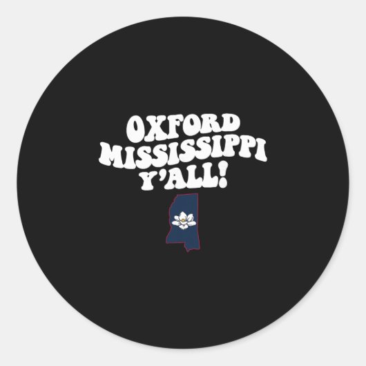 Oxford Mississippi Y'all Ms Southern Vacation  Ronde Sticker (Voorkant)