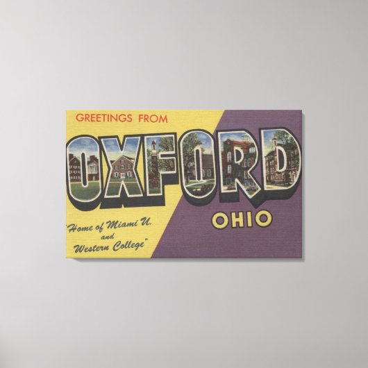 Oxford, Ohio, Miami U en Western College Canvas Afdruk (Voorkant)