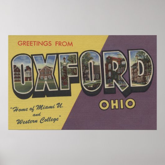 Oxford, Ohio, Miami U en Western College Poster (Voorkant)