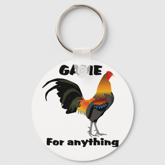 Oxford Old English Game Fowl Button Key Ring Sleutelhanger (Voorkant)
