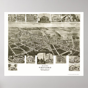 Oxford, PA Panorama Kaart - 1907 Poster