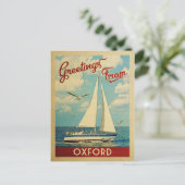Oxford Sailboot Vintage Travel Maryland Briefkaart (Staand voorkant)