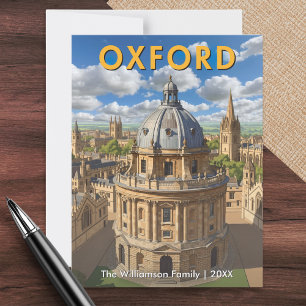Oxford Silhouette Radcliffe Camera Retro Persoonli Briefkaart