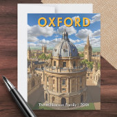 Oxford Skyline Radcliffe Camera Retro gepersonalis Briefkaart