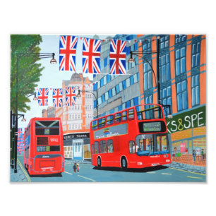 Oxford Street - Koningin Diamanten Jubileum Foto Afdruk