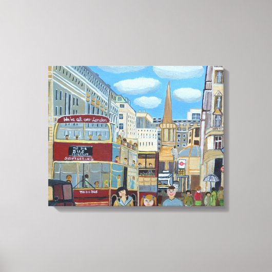 Oxford Street Londen Canvas Afdruk (Voorkant)