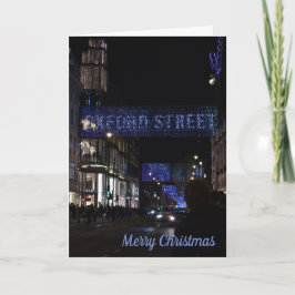Oxford Street London UK Festive Kerstmis Shopping Kaart