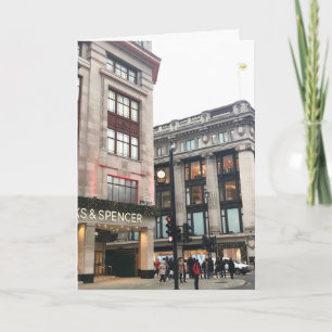 Oxford Street London UK Festive Kerstmis Shopping Kaart