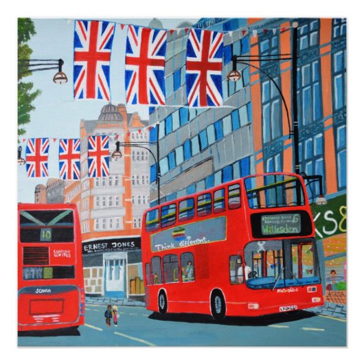 Oxford Street - Queen Dimond Jubilee Poster (Voorkant)