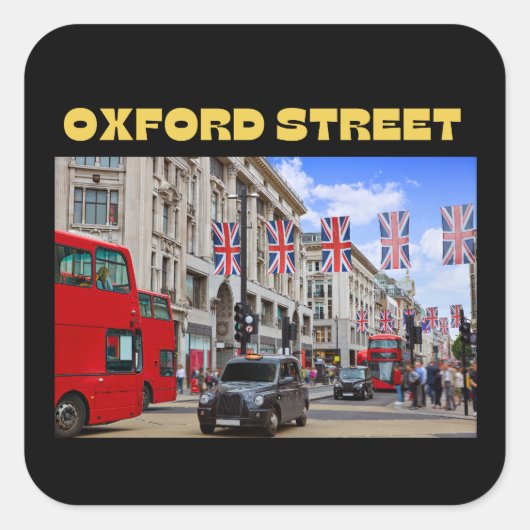 Oxford Street Stickers in het zwart (Voorkant)
