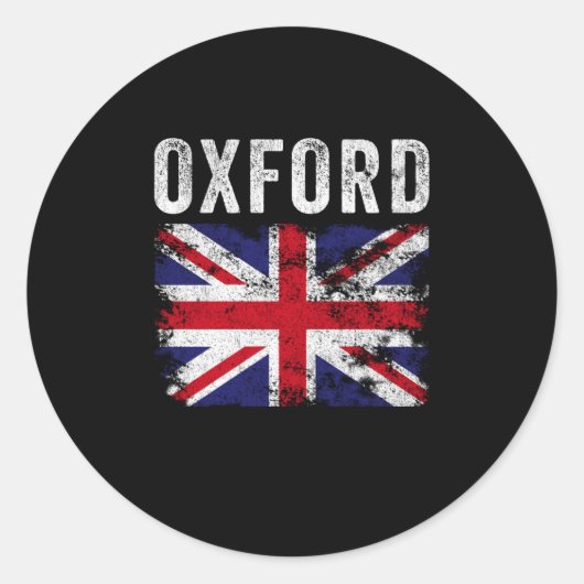 Oxford UK Flag England Souvenir Ronde Sticker (Voorkant)