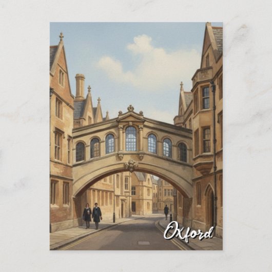 Oxford University Bridge of Sighs England Travel Briefkaart (Voorkant)