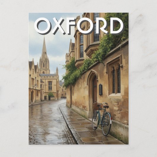 Oxford University England Travel Briefkaart (Voorkant)