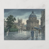 Oxford University in Rain Japanese Woodblock Print Briefkaart (Voorkant)