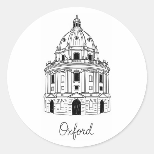 Oxford University Radcliffe Camera Engeland Reizen Ronde Sticker (Voorkant)