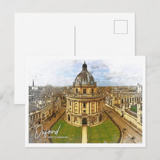 Oxford Verenigd Koninkrijk Mooi kleurpotlood Briefkaart (Voorkant / Achterkant)