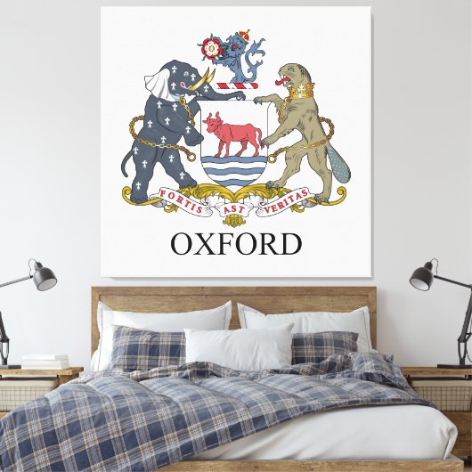 Oxford-wapen Canvas Afdruk (Insitu (Slaapkamer))