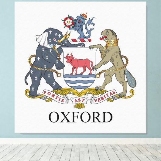 Oxford-wapen Canvas Afdruk (Insitu (Houten vloer))