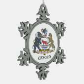 Oxford-wapen Tin Sneeuwvlok Ornament (Links)