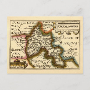 Oxfordshire County Engeland Oude antiquarische kaa Briefkaart