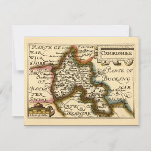 Oxfordshire County Engeland Oude antiquarische kaa Kaart