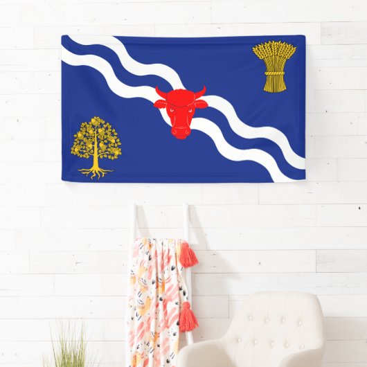 Oxfordshire vlag oxford england provincie symbool spandoek (Insitu)