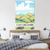Oxfordshire voor een break-poster canvas afdruk (Insitu (Slaapkamer))