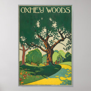 Oxhey Bossen, Hertfordshire Vintage Travel Poster