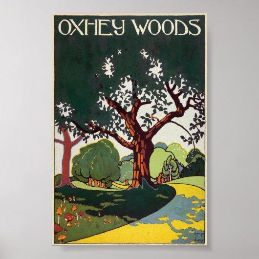 Oxhey Bossen Vintage Poster 1915 (Voorkant)