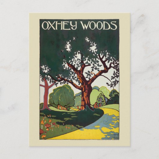 Oxhey Bossen Vintage Poster 1915 Briefkaart (Voorkant)