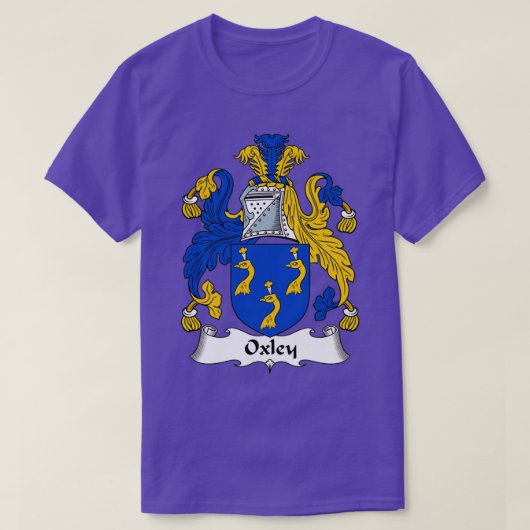 Oxley Coat of Arms Family Crest T-shirt (Design voorkant)