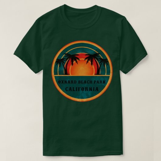 Oxnard Beach Park Carolina Beach Retro Sunset T-shirt (Design voorkant)