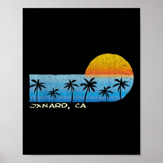 Oxnard, Ca Palm Trees & Sunset Beach Poster (Voorkant)