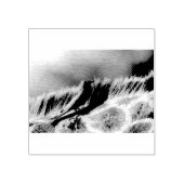 Oxpecker op een giraffe rubberstempel (Afrduk)