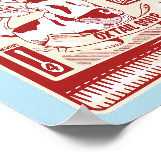 Oxtail soep pop kunst poster (Hoek)