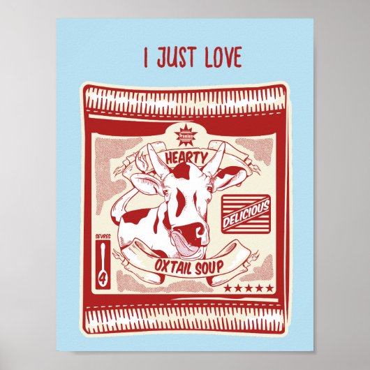 Oxtail soep pop kunst poster (Voorkant)