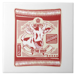 Oxtail soep pop kunst tegeltje