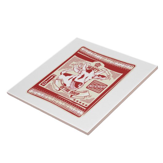 Oxtail soep pop kunst tegeltje (Zijkant)