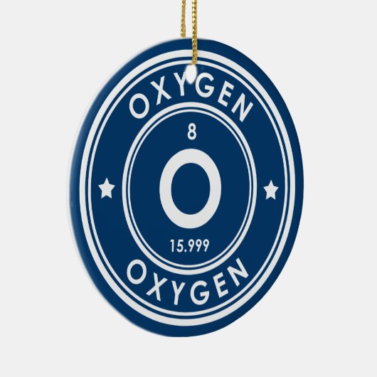 Oxygeen Element Blue Ceramic Ornament (Rechts)