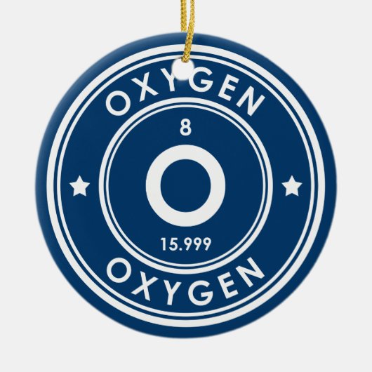 Oxygeen Element Blue Ceramic Ornament (Voorkant)