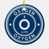 Oxygeen Element Blue Ceramic Ornament (Achterkant)